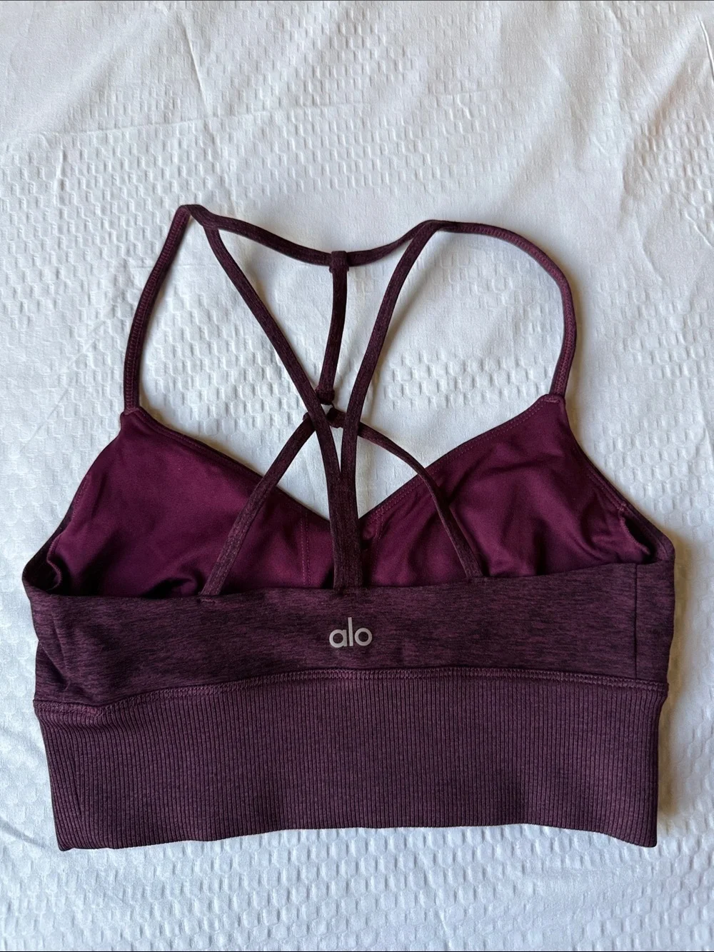 ALO Yoga Plum Strappy Ribbed Sports Bra